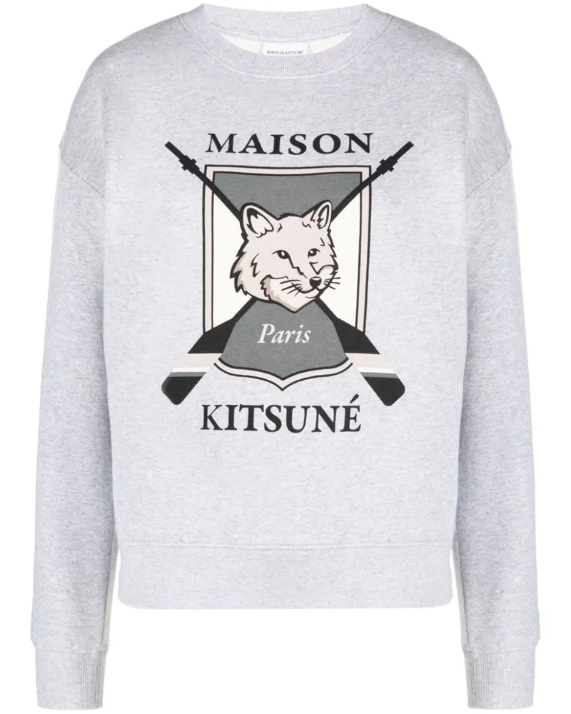 Kitsuné T-Shirt mit Print Grau