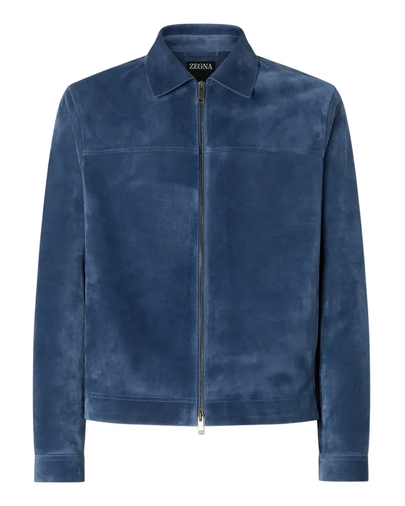 Ermenegildo Zegna Blousonjacke aus Wildleder - Blau Blau