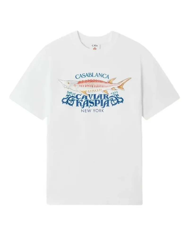 Casablanca Paris x Caviar Kaspia New York T-Shirt mit grafischem Print - Weiß Weiß