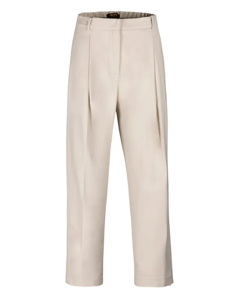 MOORER Cropped-Hose mit Bundfalten - Nude Nude
