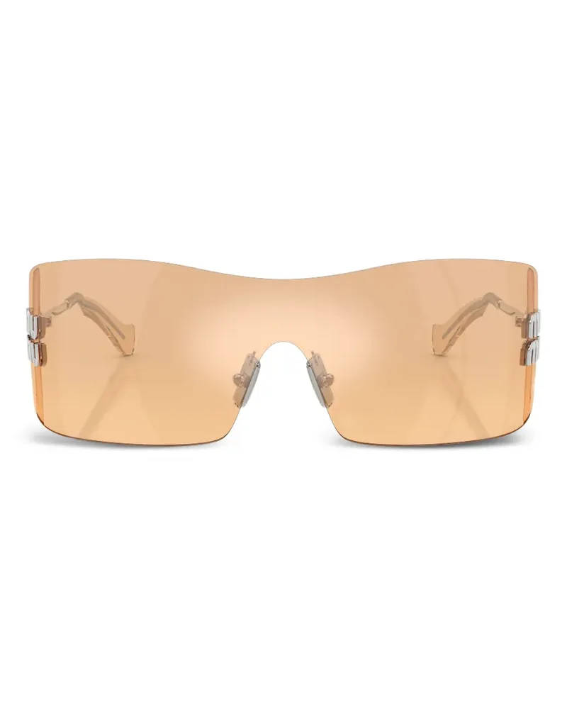 Miu Miu Aube Sonnenbrille mit Shield-Gestell - Orange Orange