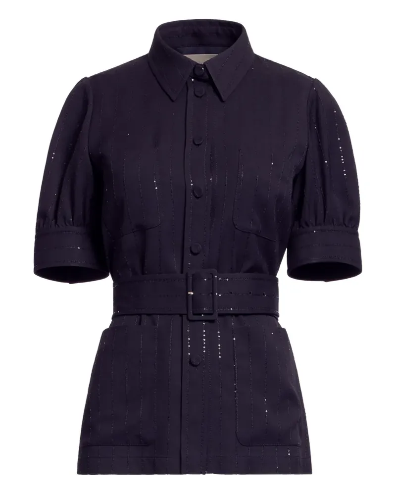 Elie Saab Krepphemd mit Gürtel - Schwarz Schwarz