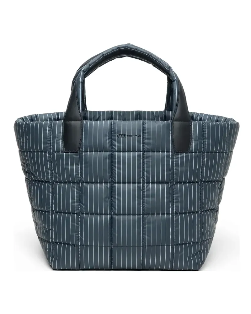 VeeCollective Gesteppte Porter Tote Bag mit Nadelstreifen - Blau Blau