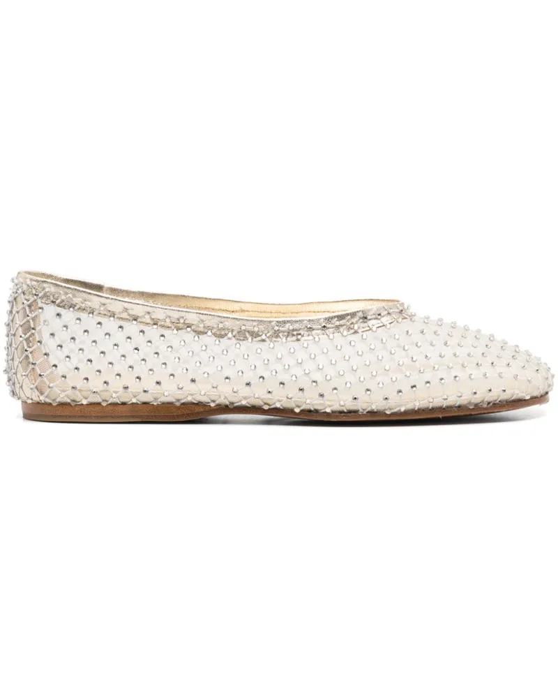 forte_forte Ballerinas mit Kristallen - Gold Gold