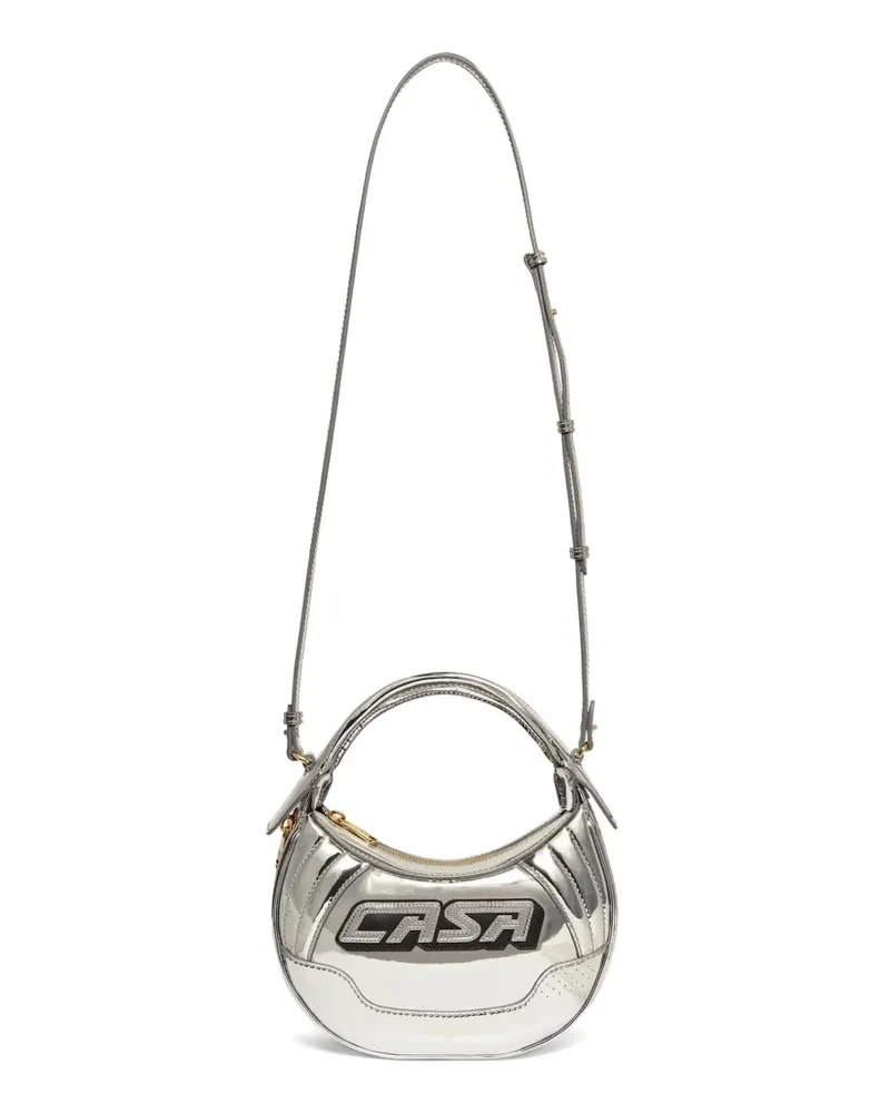 Casablanca Paris Biker metallic-finish cross body bag - Silber Silber