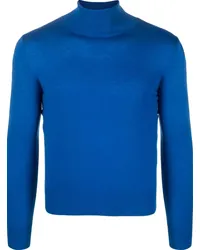 AMOMENTO Klassischer Rollkragenpullover Blau