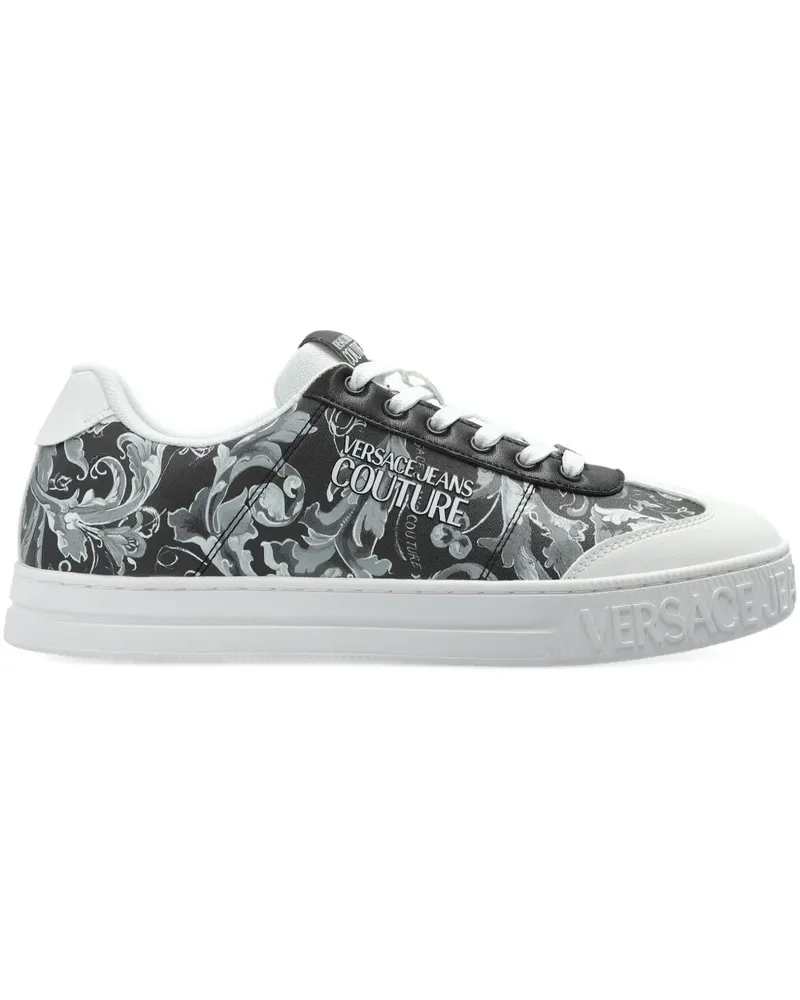 Versace Jeans Sneakers mit Blumen-Print - Schwarz Schwarz