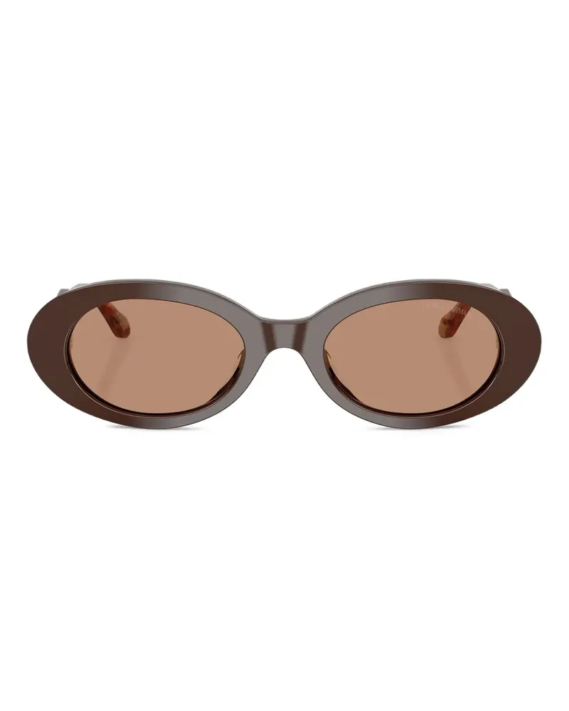 Giorgio Armani Sonnenbrille mit ovalem Gestell - Braun Braun