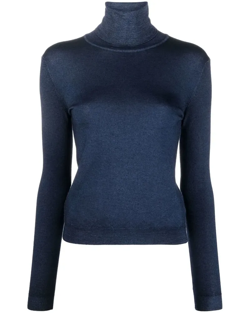 ASPESI Gestrickter Rollkragenpullover - Blau Blau