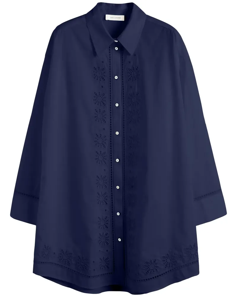 Chinti & Parker Hemdkleid mit Lochstickerei - Blau Blau