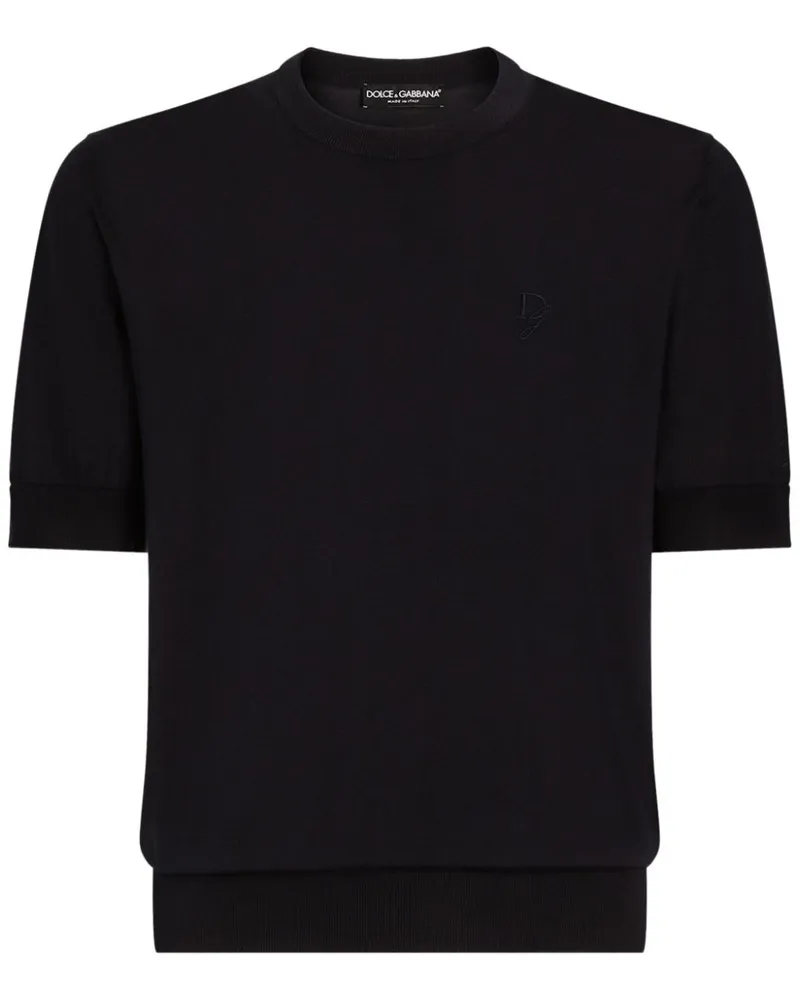 Dolce & Gabbana T-Shirt mit Logo-Stickerei - Blau Blau