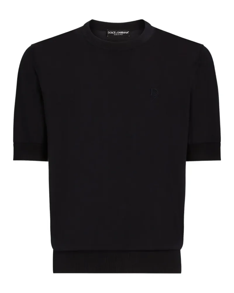 Dolce & Gabbana T-Shirt mit Logo-Stickerei - Blau Blau
