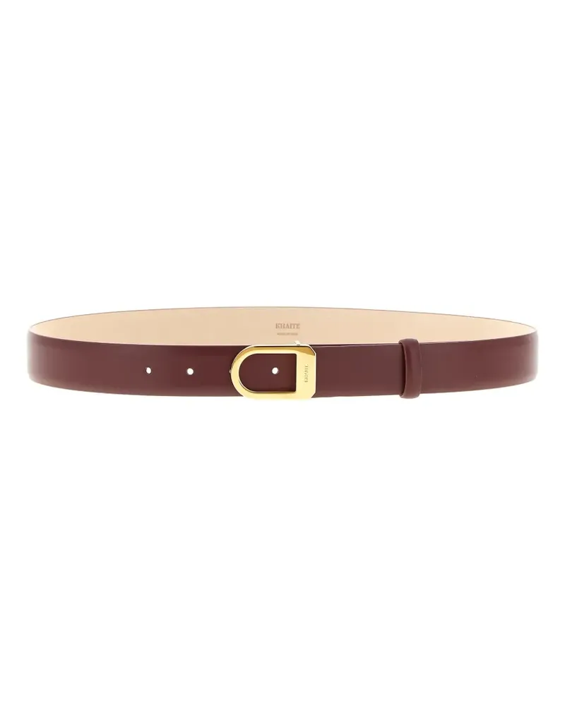 KHAITE smooth saddle leather belt - Braun Braun