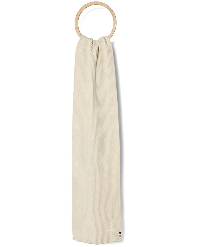 HUGO BOSS Schal mit Logo-Stickerei - Nude Nude