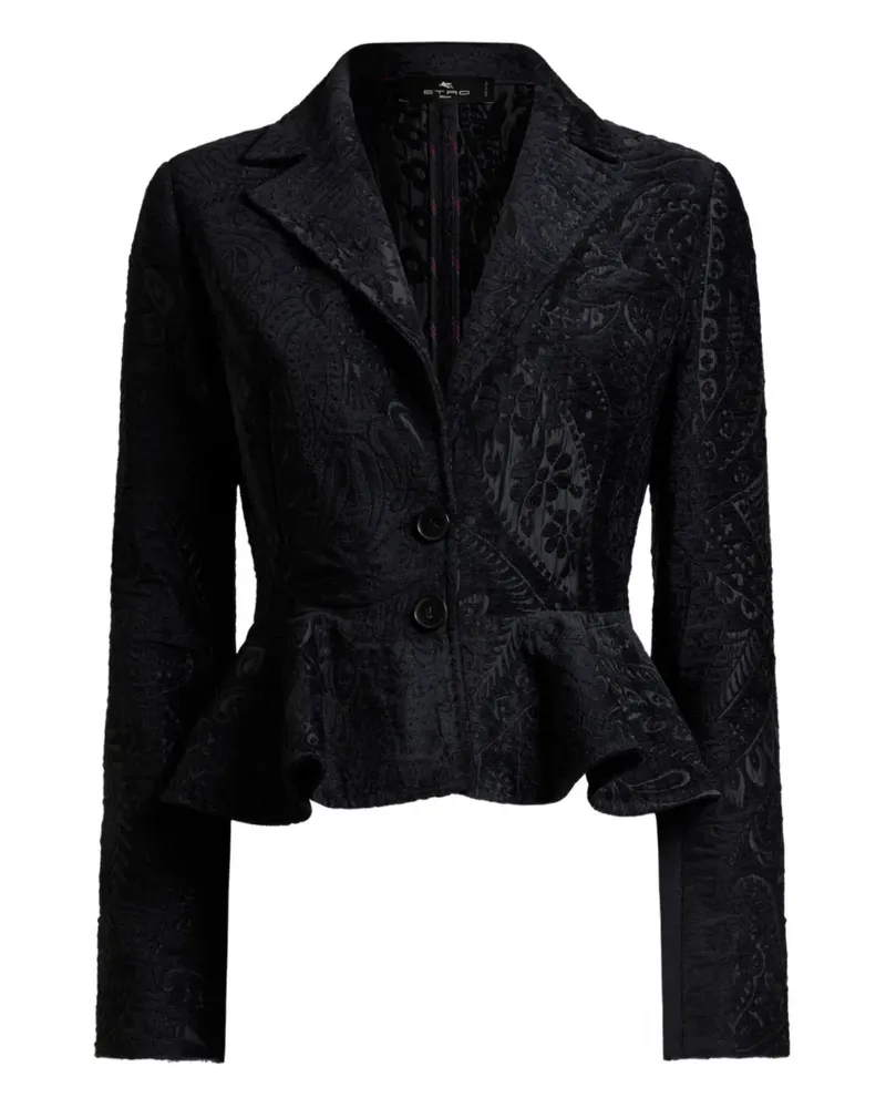 Etro Geblümter Paisley-Blazer - Schwarz Schwarz