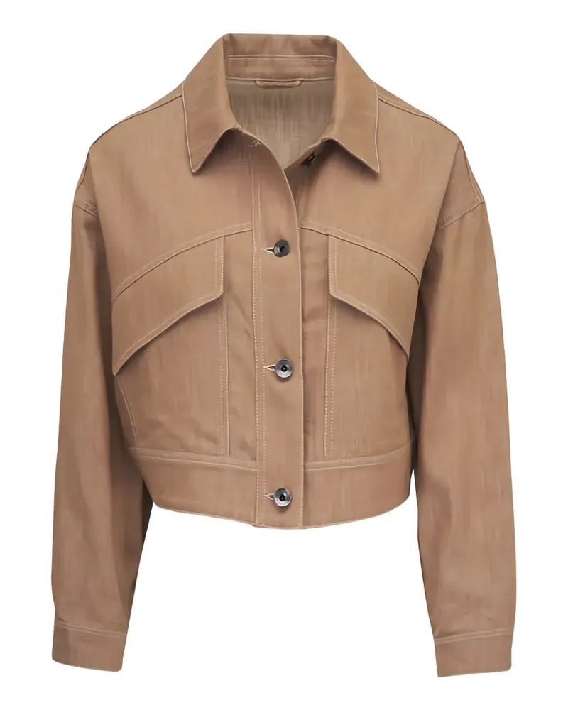 Brunello Cucinelli Cropped-Jacke mit Pattentaschen - Nude Nude
