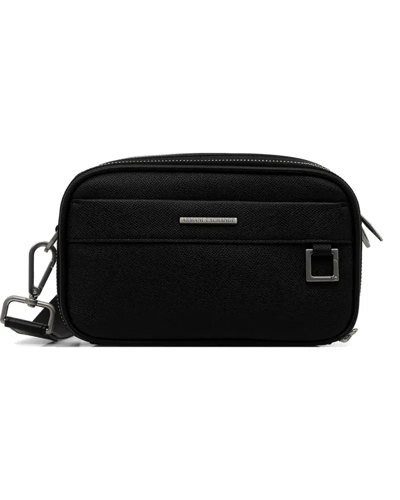 Armani Exchange Kuriertasche mit Logo-Schild - Schwarz Schwarz