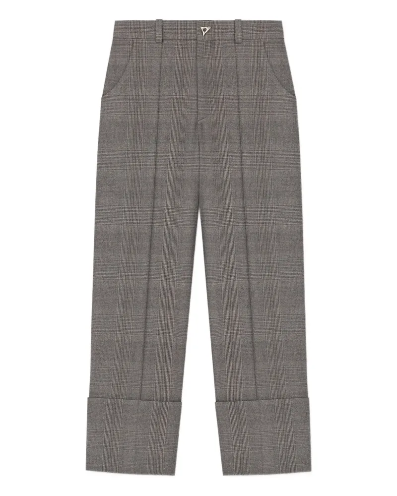 AERON Karierte Hose mit Umschlag - Grau Grau