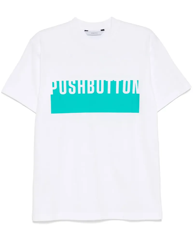 pushBUTTON T-Shirt mit Logo-Print - Weiß Weiß