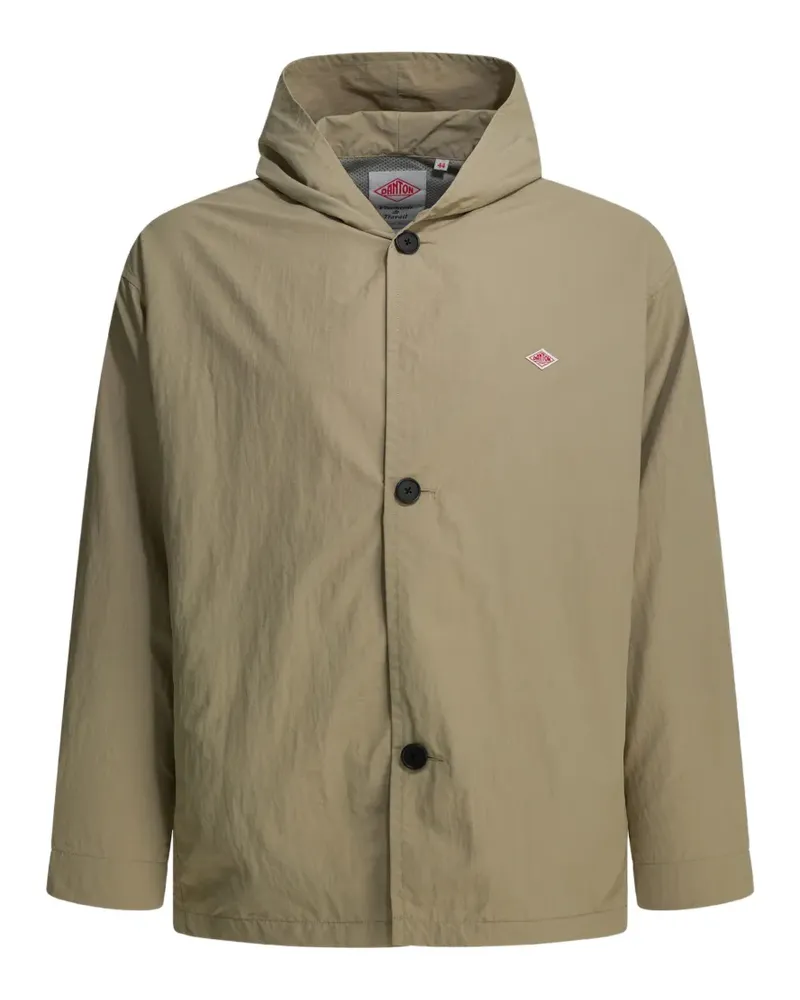 Danton hooded logo-patch jacket - Nude Nude