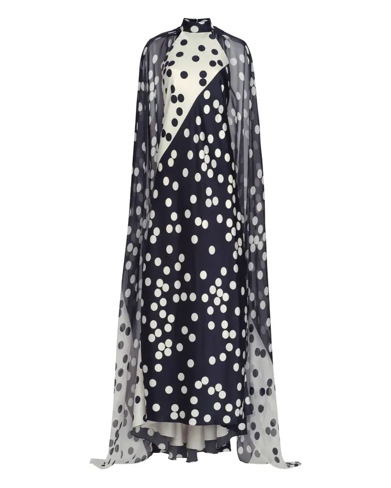 Silvia Tcherassi Cape-Kleid mit Polka Dots - Blau Blau