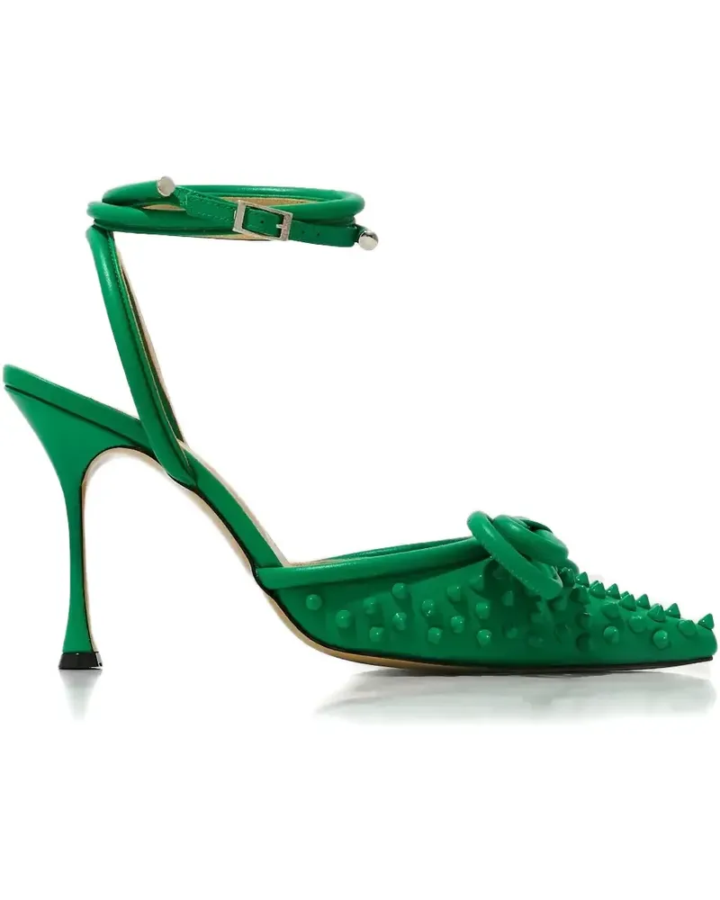 Mach & Mach 100mm double-bow studded pumps - Grün Grün