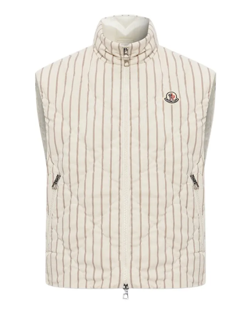 Moncler Aussa pinstriped quilted gilet - Nude Nude
