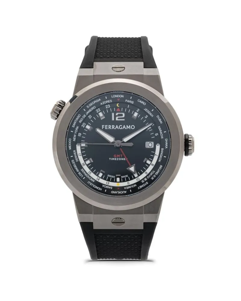 Ferragamo F-80 WorldTime 43mm - Schwarz Schwarz