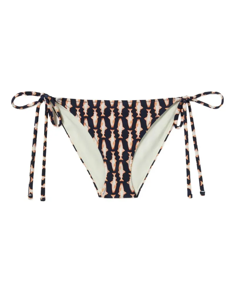 La DoubleJ Bikinihöschen mit Fisch-Print - Blau Blau