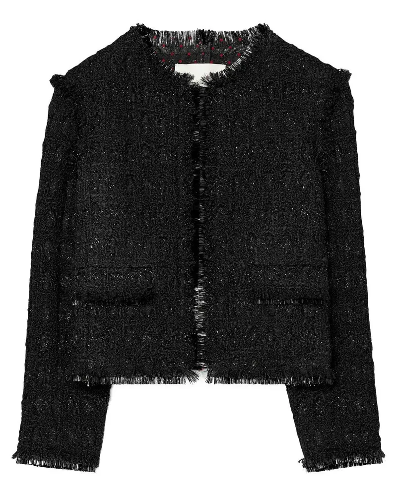 Tory Burch Tinsel Tweed-Jacke - Schwarz Schwarz