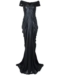 Tadashi Shoji Hera Abendkleid mit Falten Schwarz