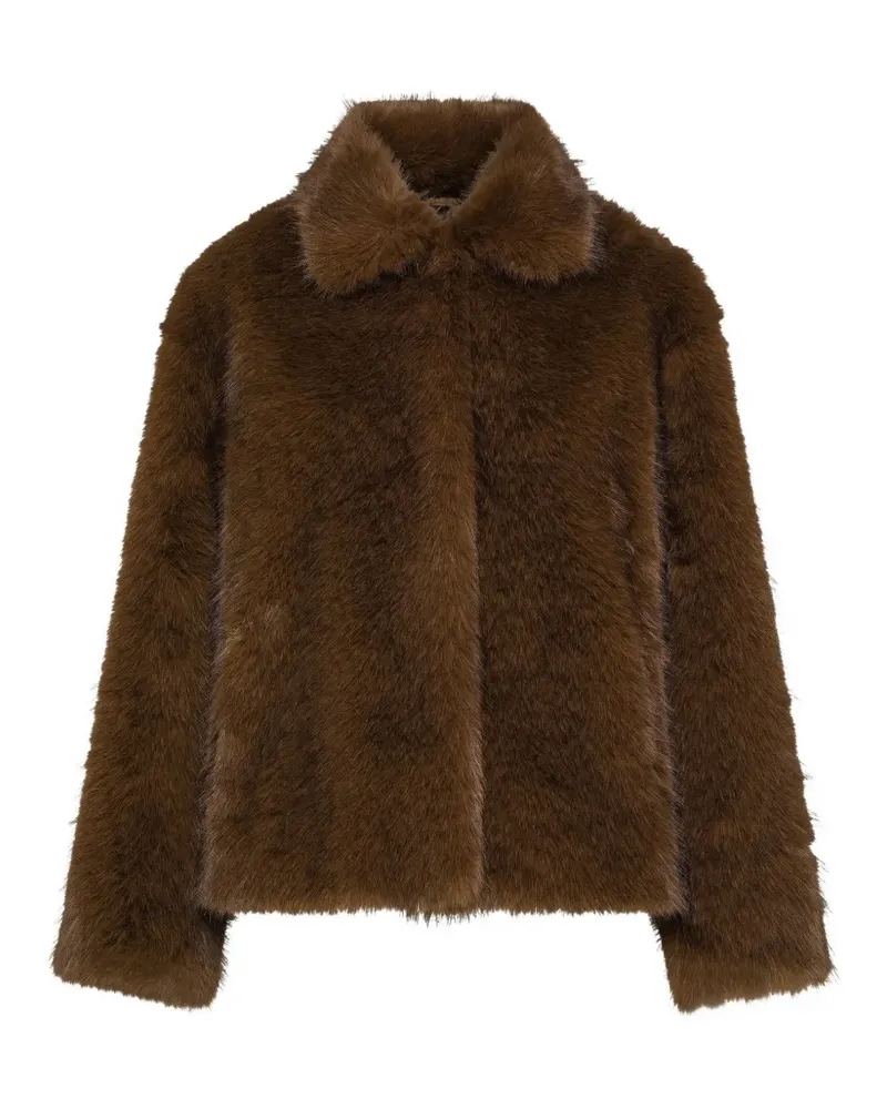 Seventy Jacke mit Kragen aus Faux Fur - Braun Braun