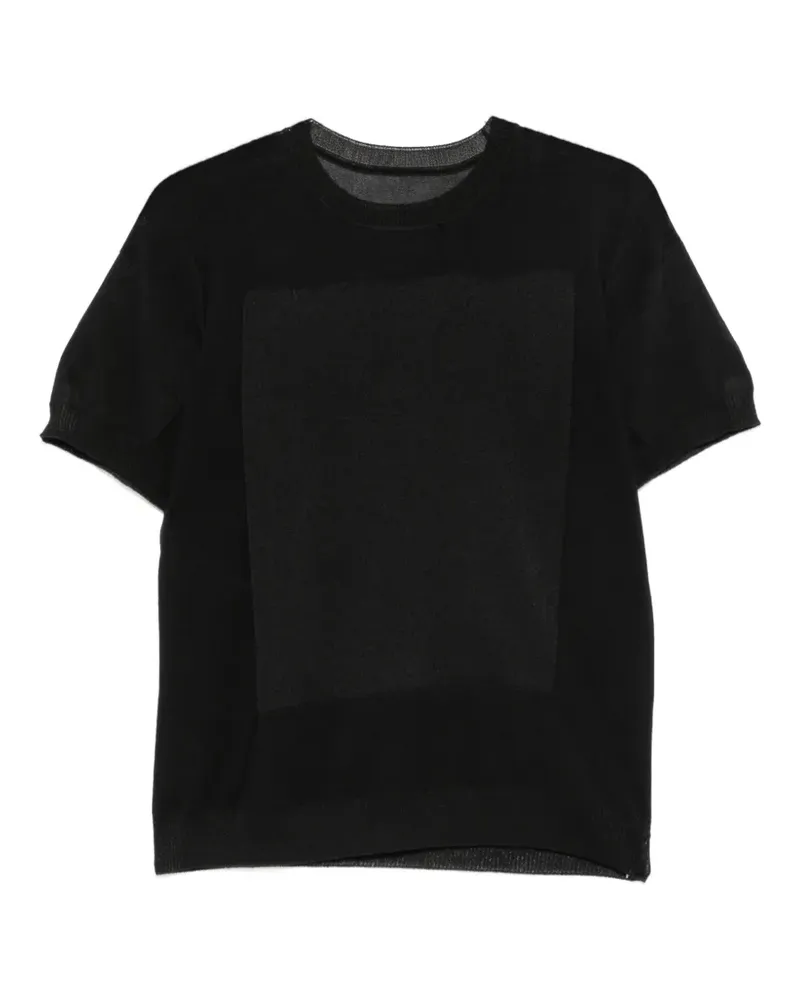 Issey Miyake Kurzärmeliges T-Shirt - Schwarz Schwarz