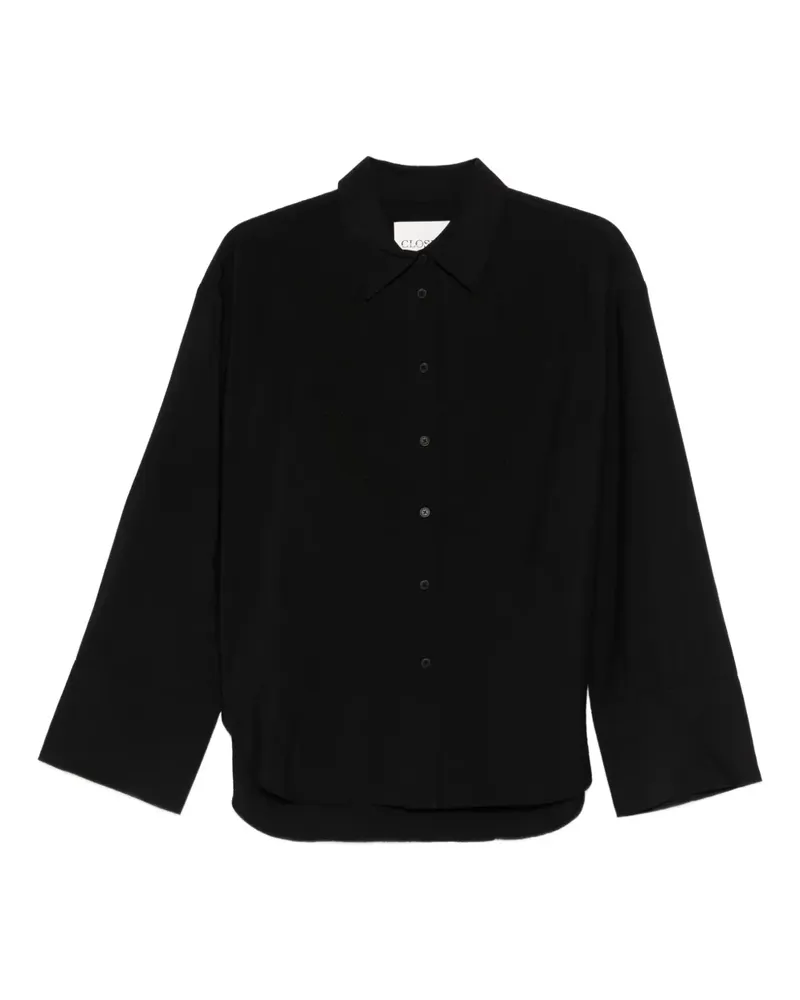 Closed embroidered shirt - Schwarz Schwarz