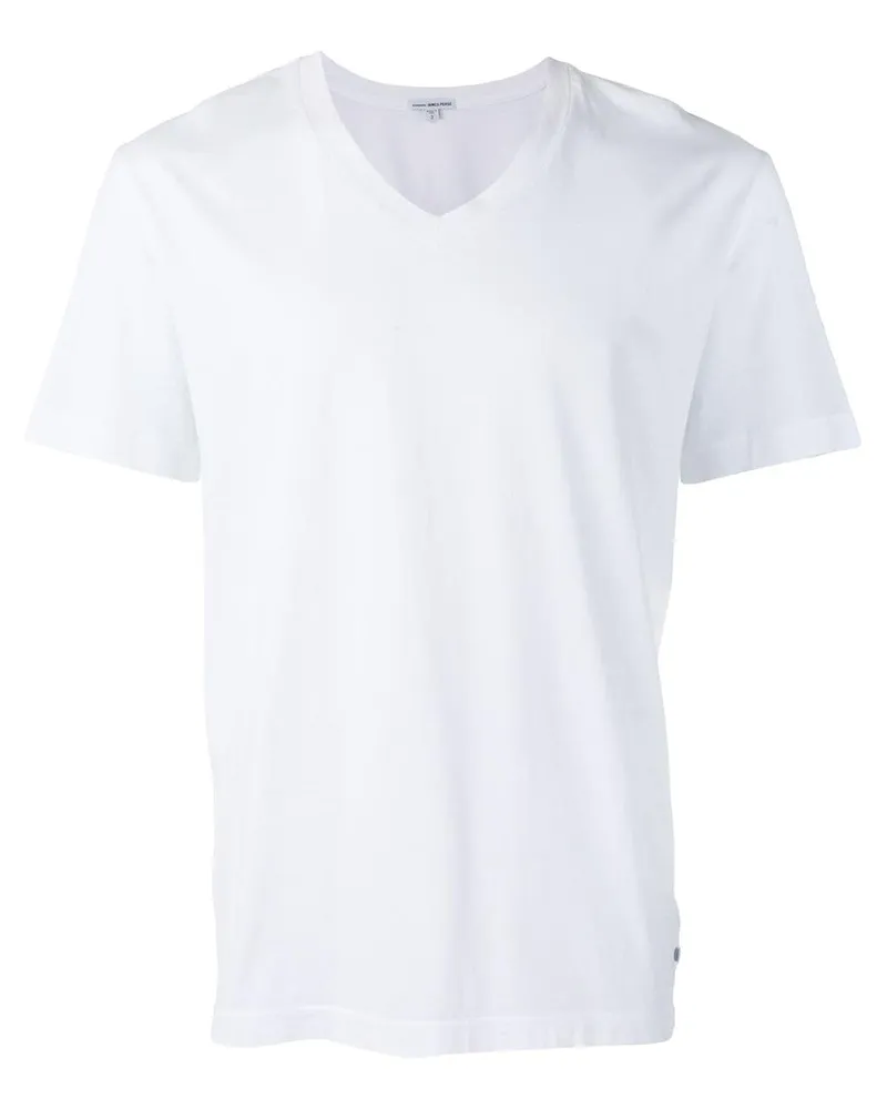 James Perse T-Shirt mit V-Ausschnitt - Weiß Weiß