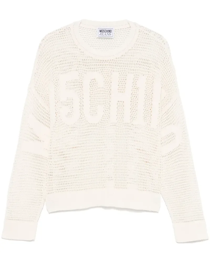 Moschino Sweatshirt mit Intarsien-Logo - Weiß Weiß