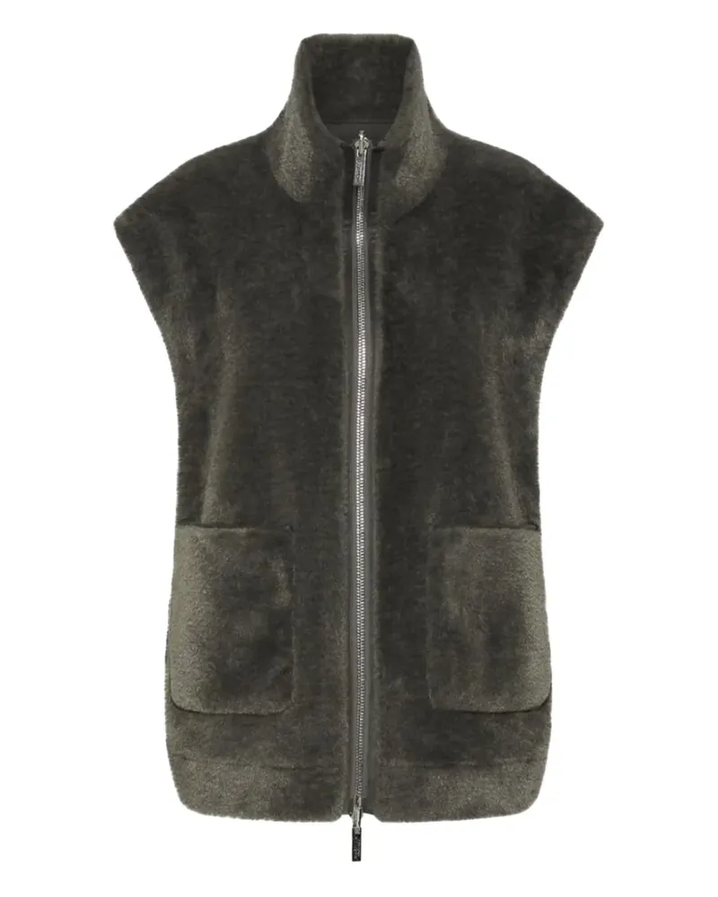 MARELLA zip-up faux-fur gilet - Grau Grau