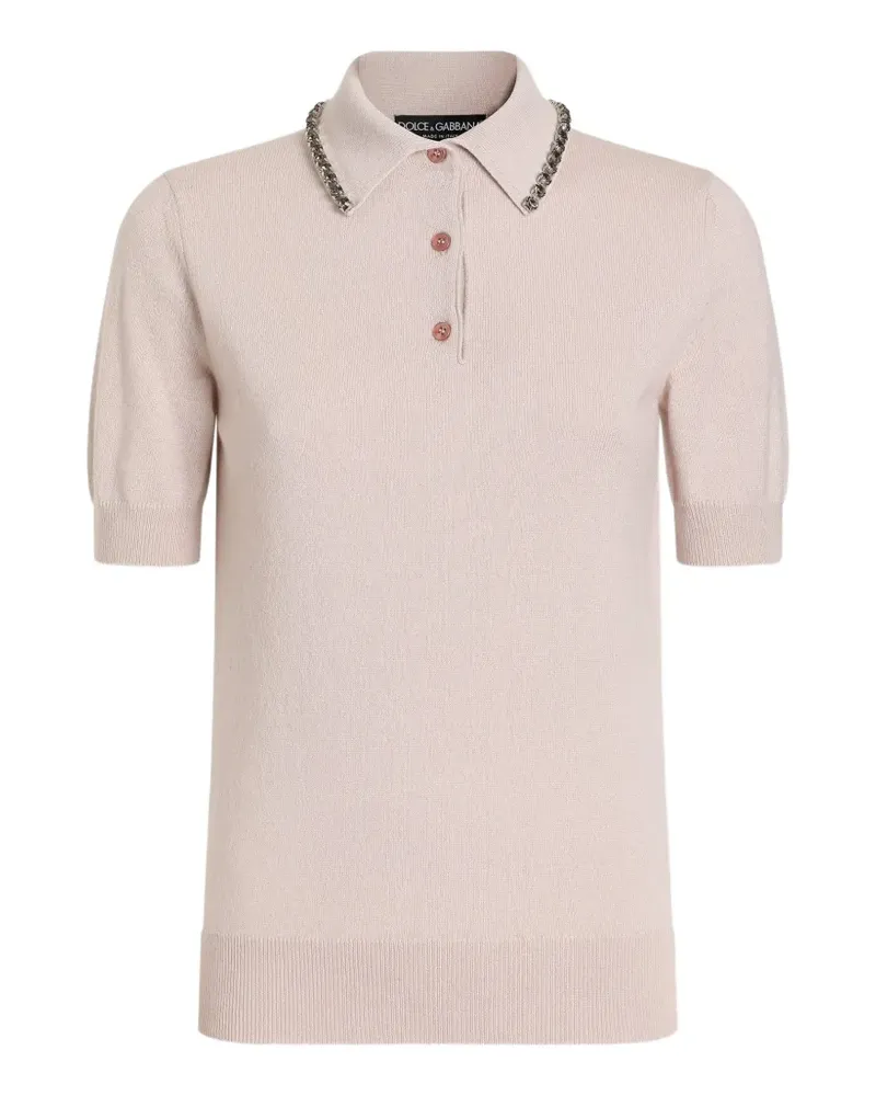 Dolce & Gabbana smooth cashmere polo top - Rosa Rosa