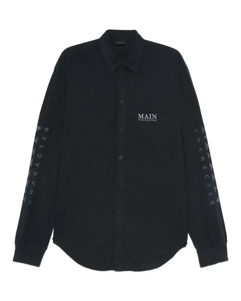 Balenciaga Langärmeliges Main Character Hemd - Schwarz Schwarz
