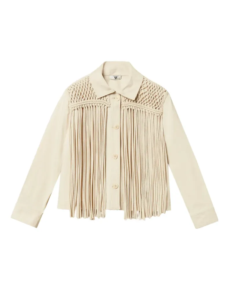 Twin-Set fringed jacket - Nude Nude