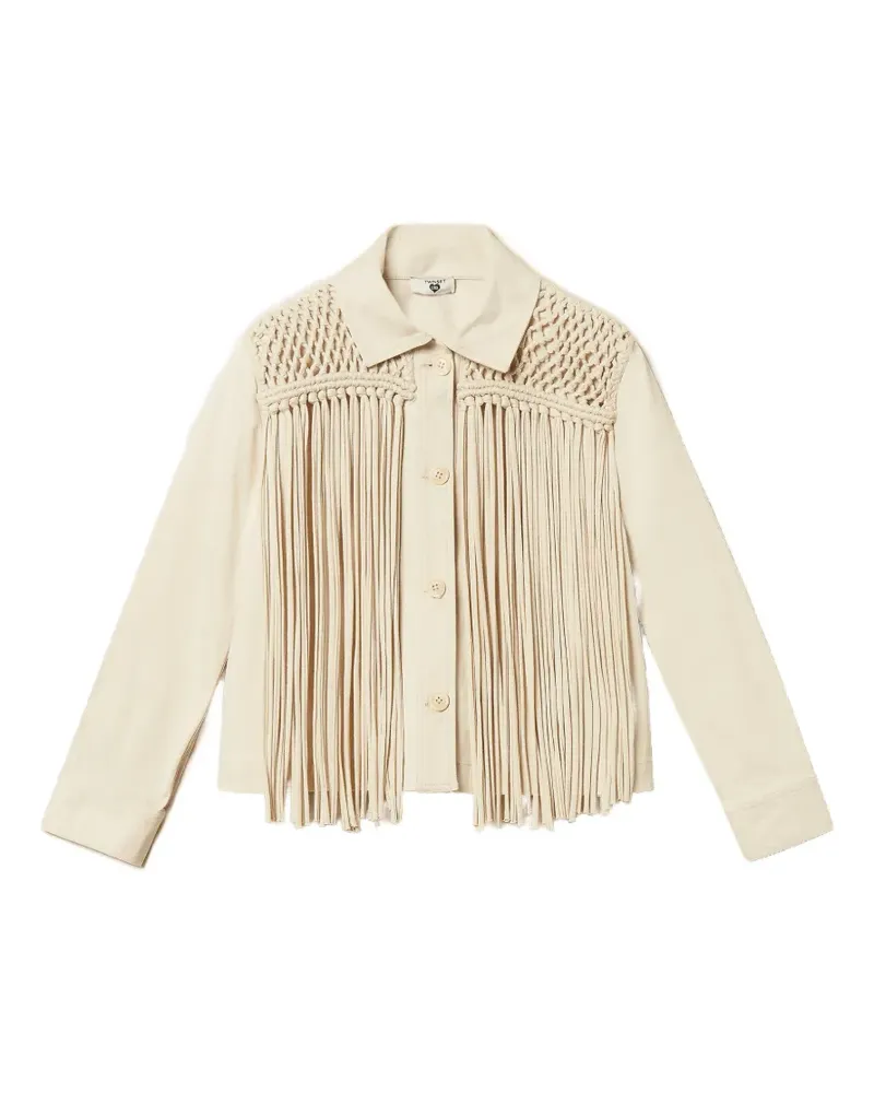 Twin-Set fringed jacket - Nude Nude