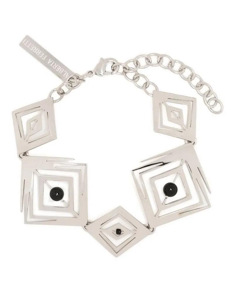 Alberta Ferretti Armband mit geometrischem Muster - Silber Silber