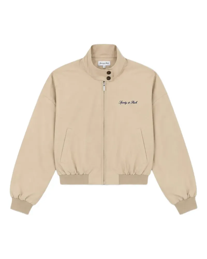 SPORTY & RICH Gora Brighton logo-embroidered jacket - Nude Nude