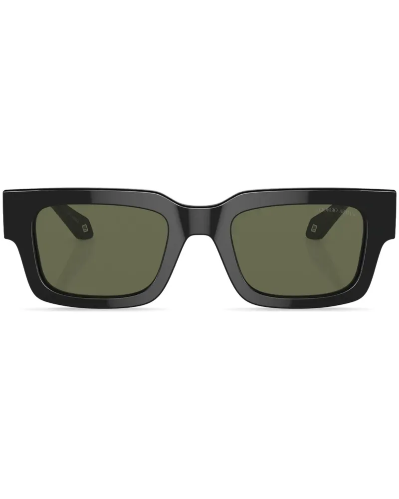 Giorgio Armani Sonnenbrille mit eckigem Gestell - Schwarz Schwarz