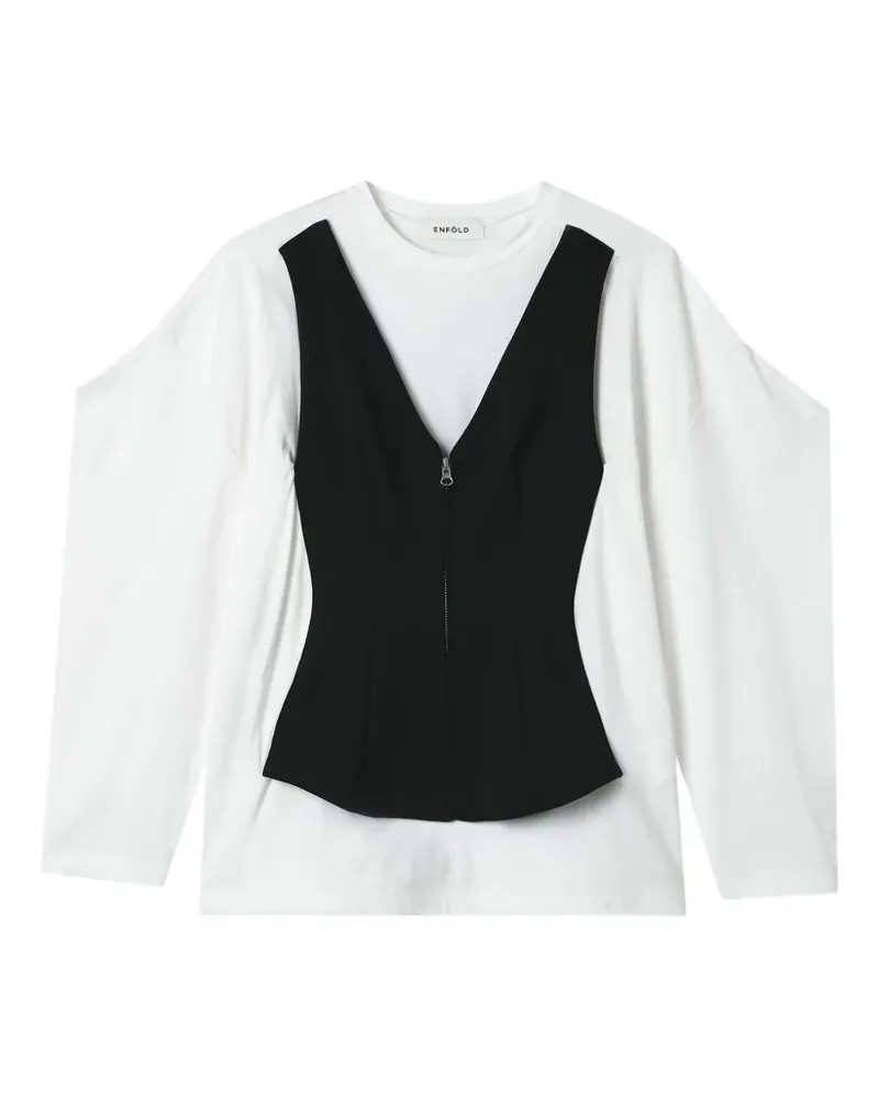 ENFÖLD Bluse im Layering-Look - Weiß Weiß