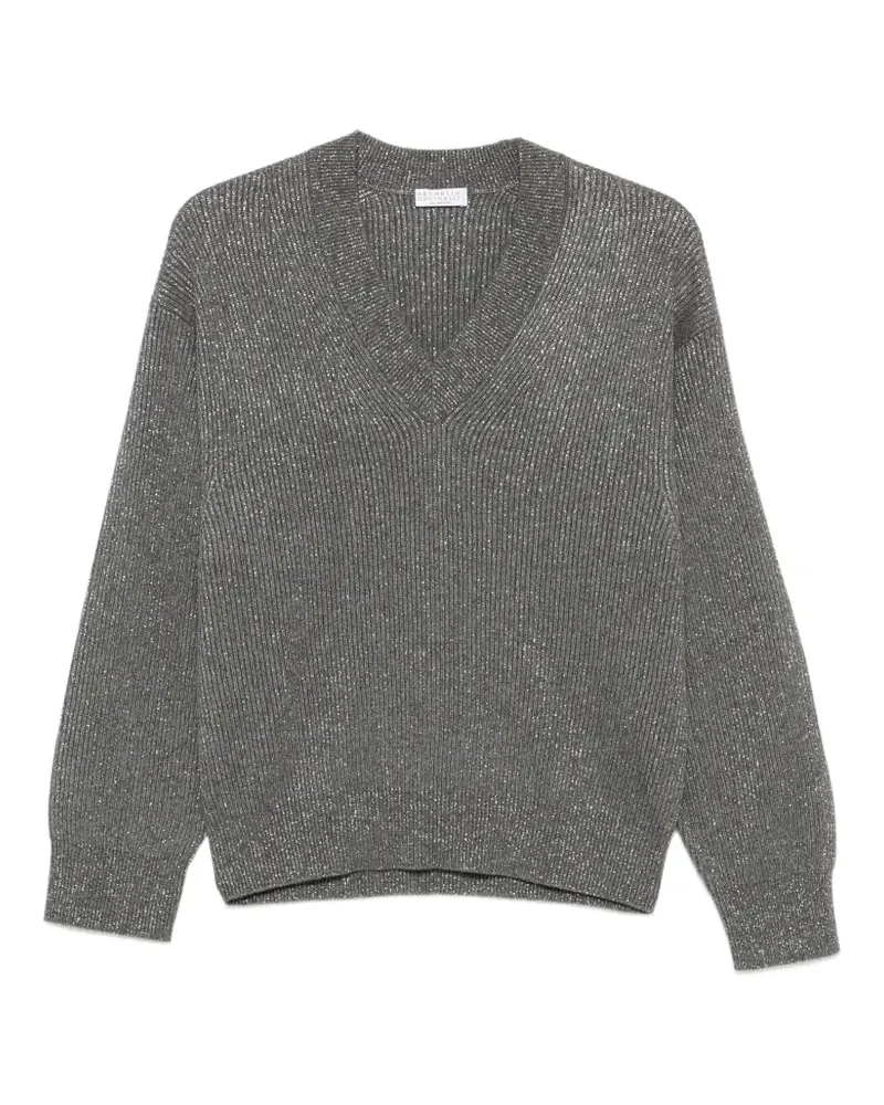 Brunello Cucinelli Pullover mit V-Ausschnitt - Grau Grau