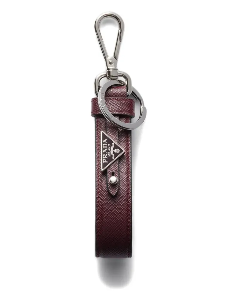 Prada Saffiano leather keychain - Rot Rot