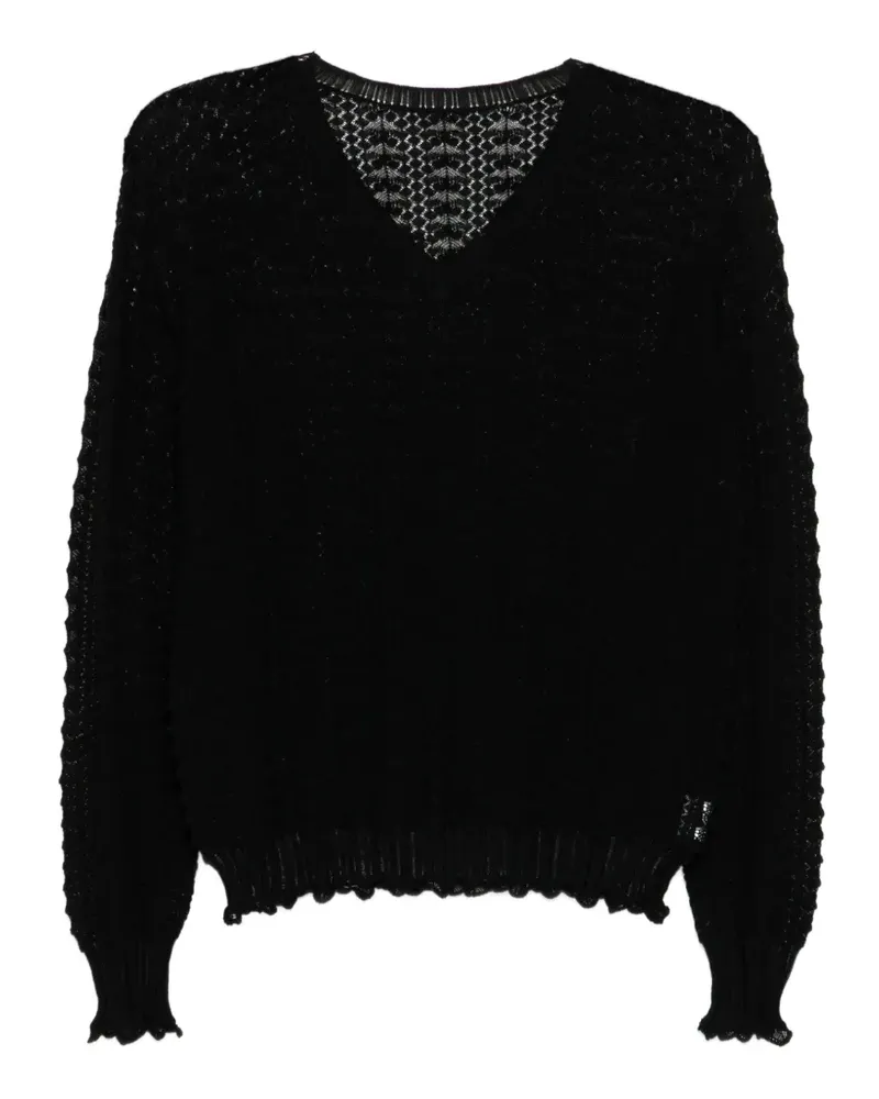 JNBY Gerafftes Top mit V-Ausschnitt - Schwarz Schwarz