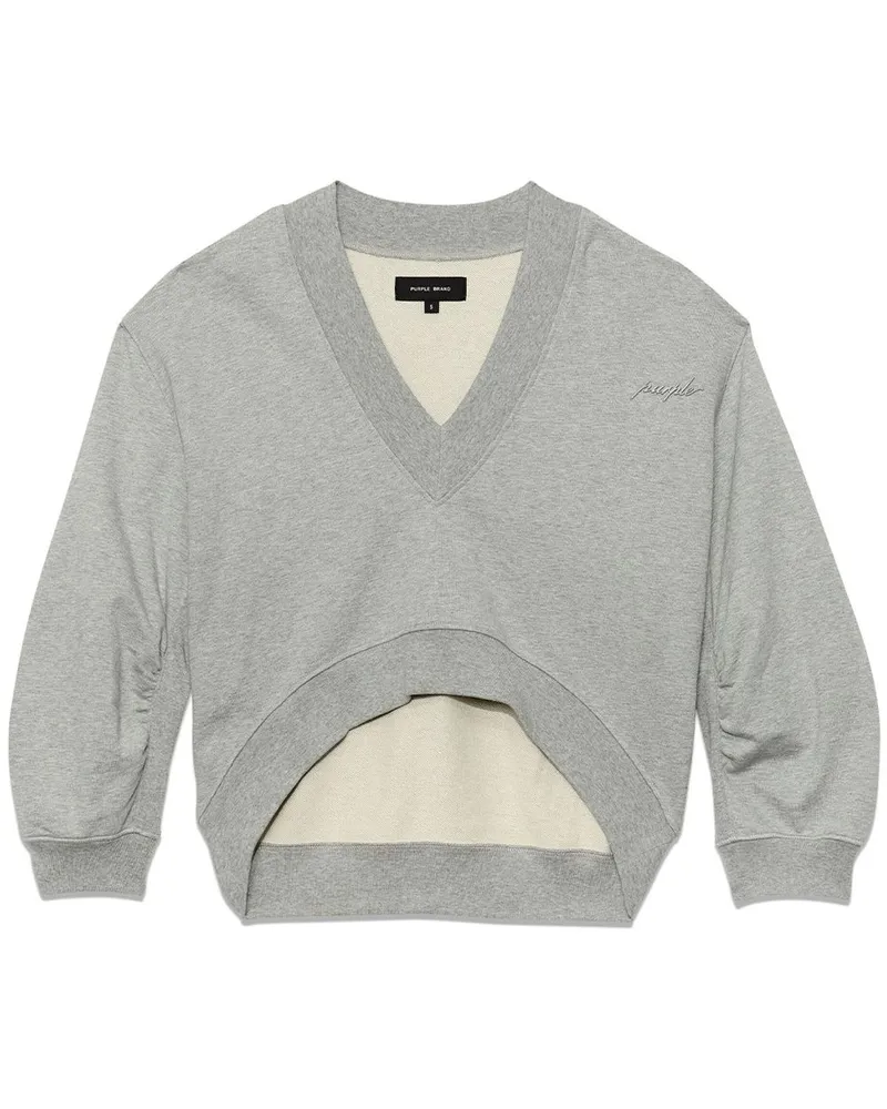 PURPLE BRAND Asymmetrisches Cropped-Sweatshirt - Grau Grau