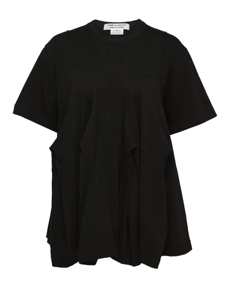 Comme des Garçons draped-panel T-shirt - Schwarz Schwarz